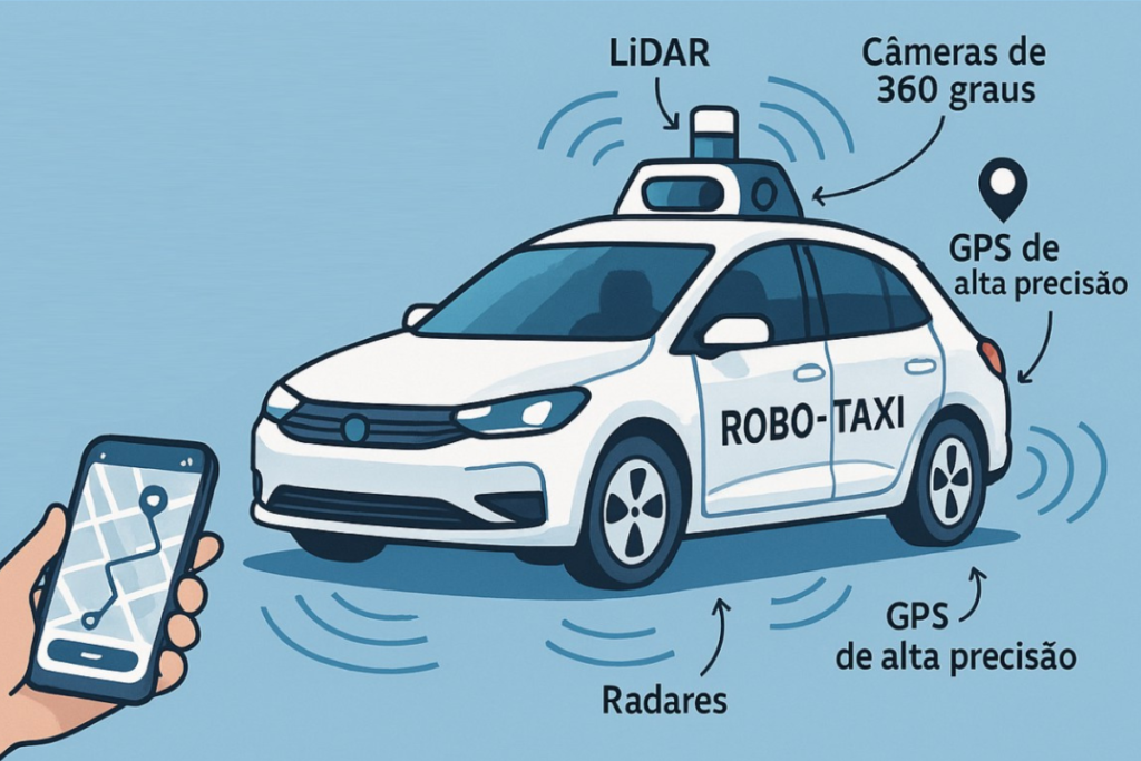 Como funciona o Veiculo Robo Taxi da Uber